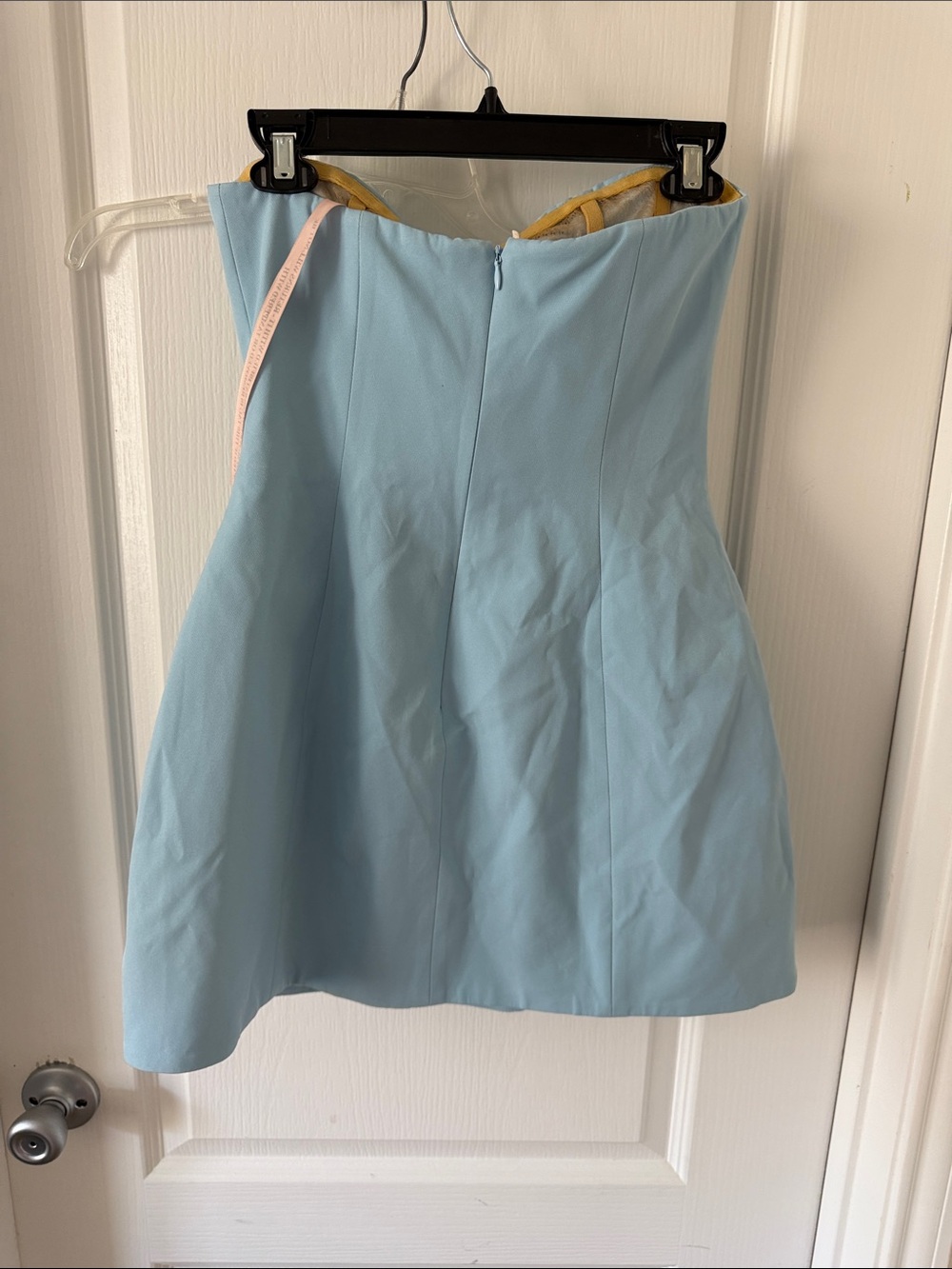 Style Of CB Light Blue Strapless Mini Dress with Rosette Detail - Picture 9 of 9